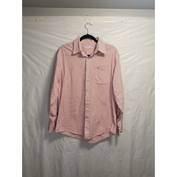 Southern Tide Shirt Mens Medium Button Up Red Check Plaid Long Sleeve Shirt - Picture 2 of 5